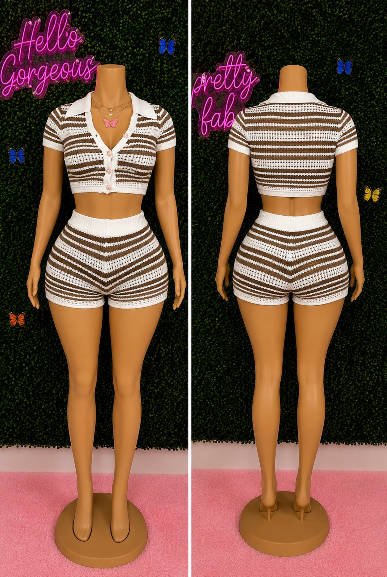 Mocha Muse Crochet Short Set