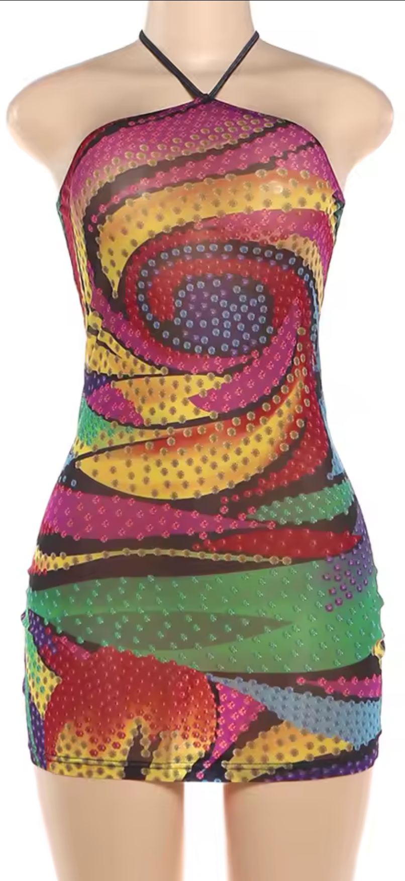 Swirl Halter Mini Dress