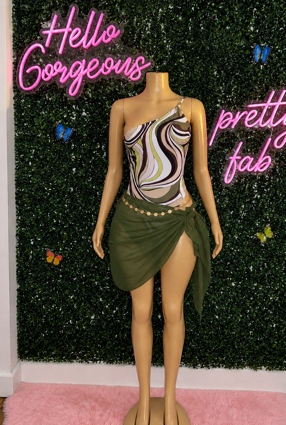 Green Cover up skirt