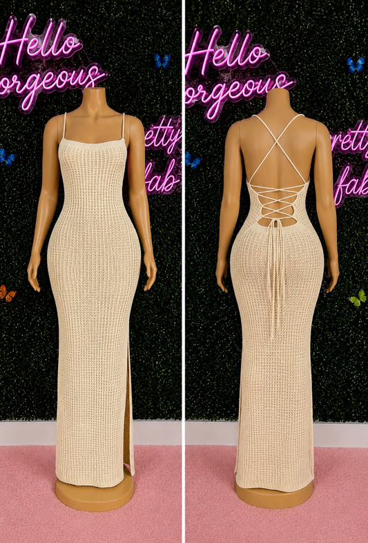 Sunkissed Elegance Crotchet Maxi Dress