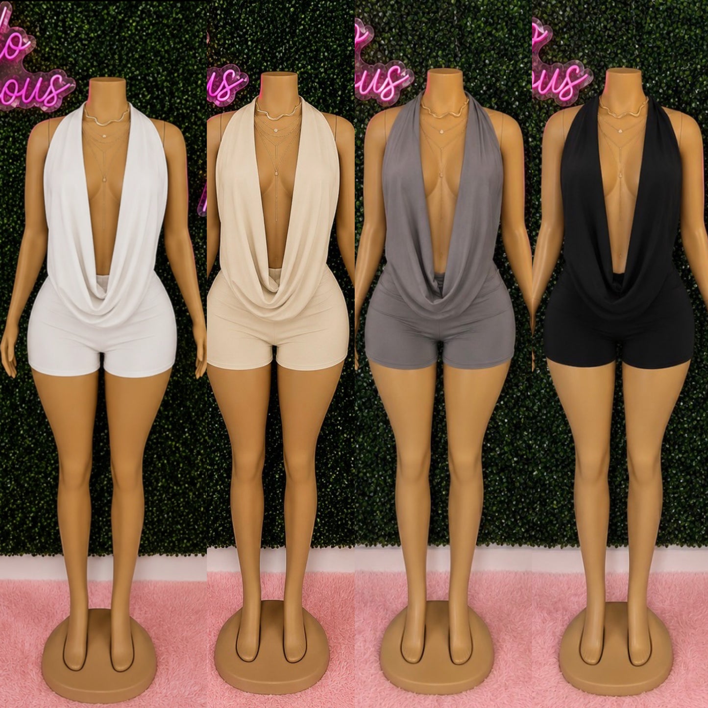 Cowl Neck Romper