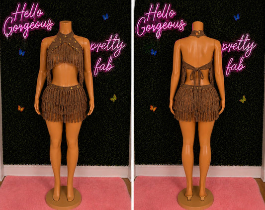 Boho Princess Two Piece Crotchet Skirt Set