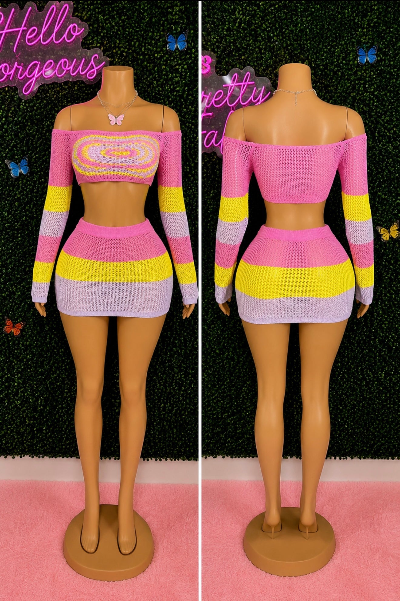 Sweet Escape Crochet Skirt Set