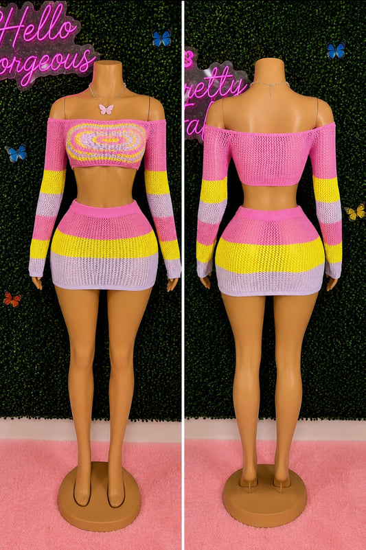 Sweet Escape Crochet Skirt Set