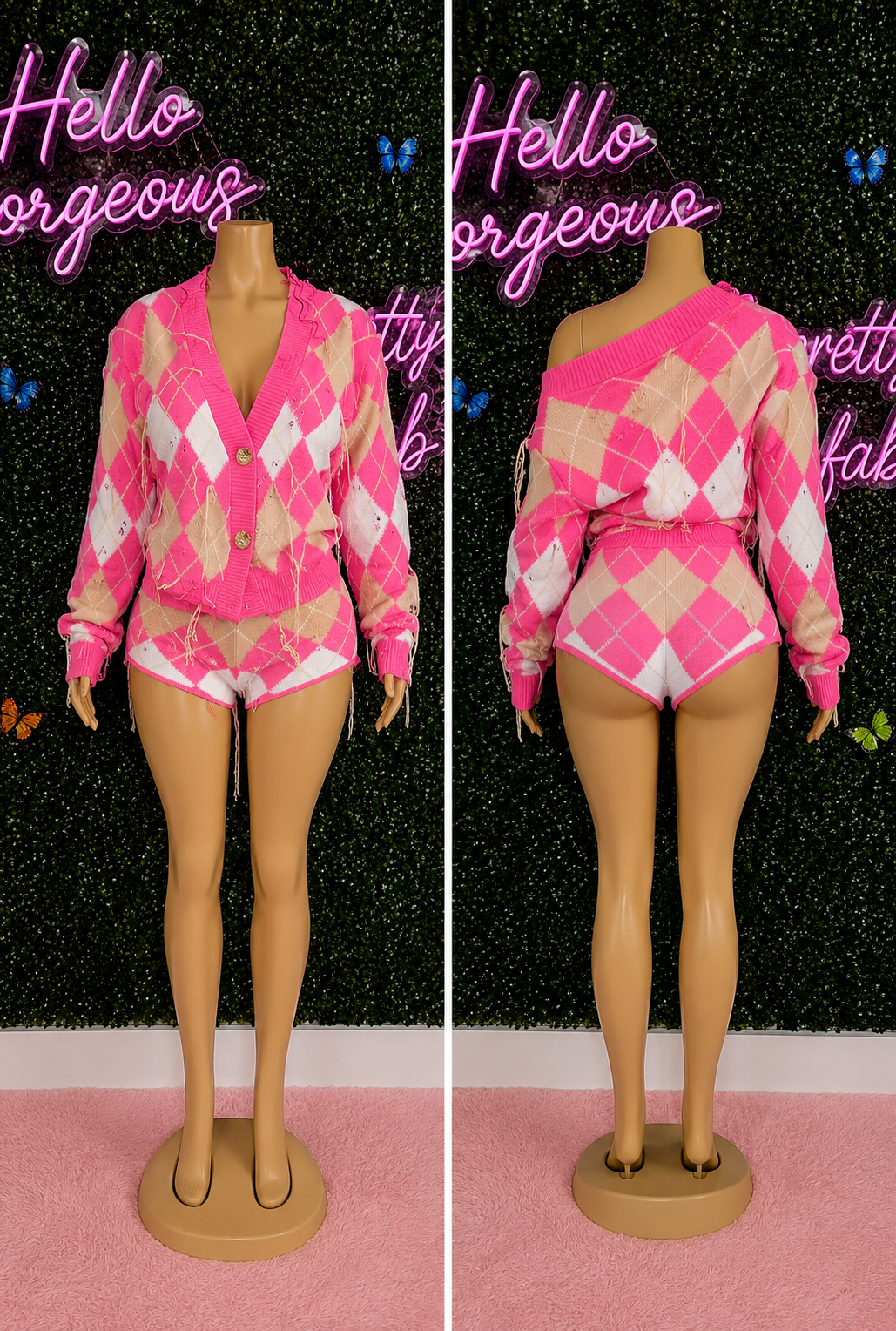 Pretty in Plaid Sweater Set