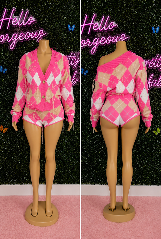 Pretty in Plaid Sweater Set