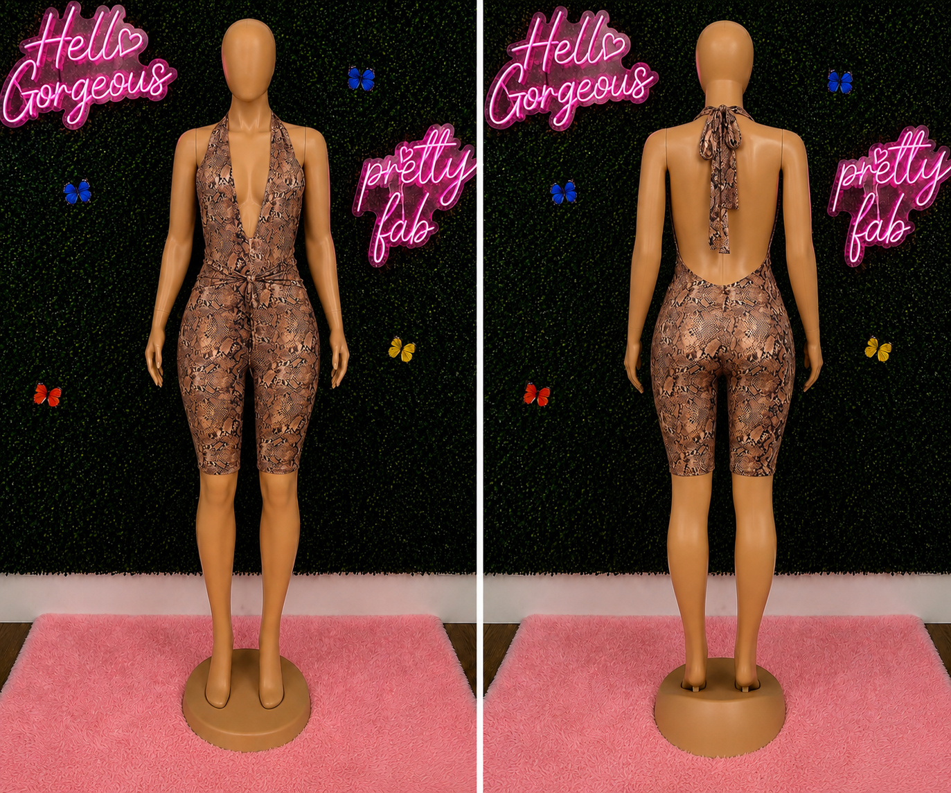 Snakeskin Print Romper
