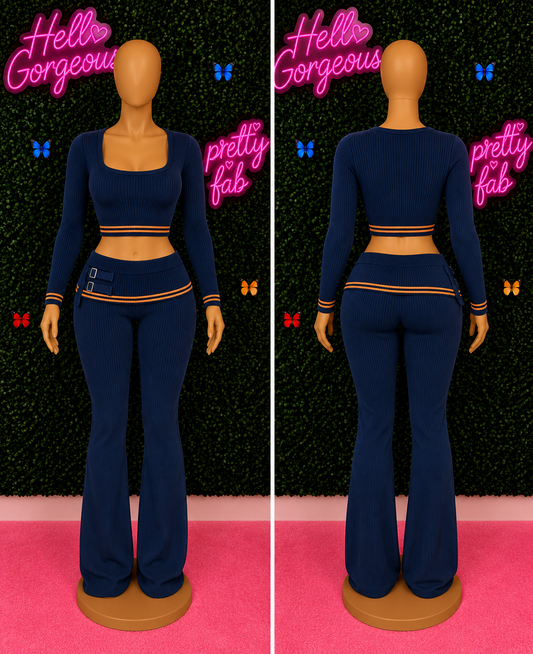 Casual Cropped Sweater Set